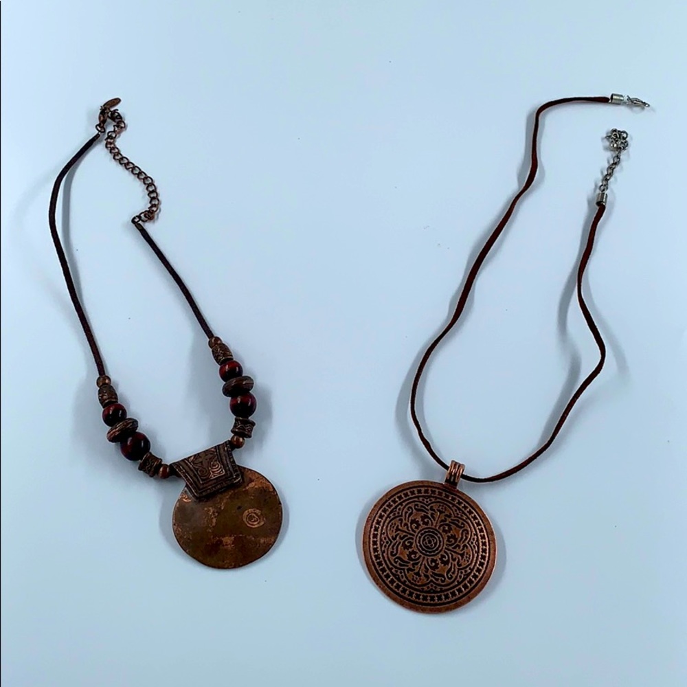 2 bronze necklaces